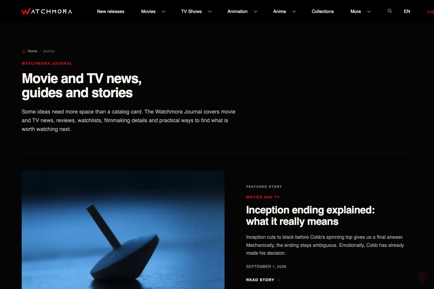 Watchmora editorial journal page